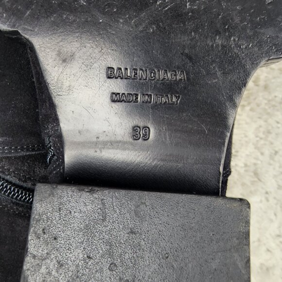 Balenciaga Black Suede Santiag Boots Size 39 Made in Italy Designer USA Clean 6 - Picture 5 of 7